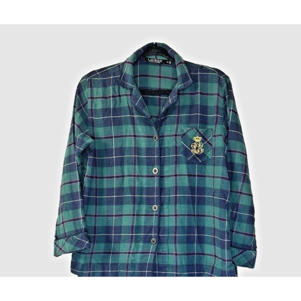 Lauren Ralph Lauren Black Label Medium Tartan Plaid Pajama Set Classic Preppy